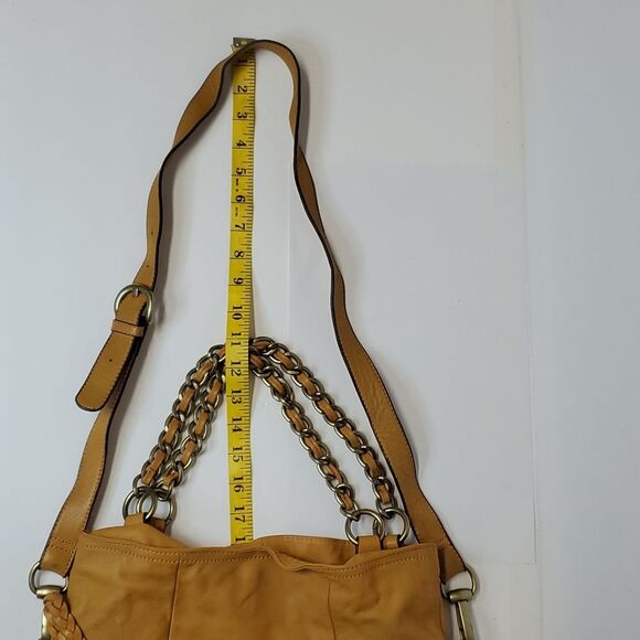 B. MAKOWSKY Saffiano Leather Shoulder Crossbody Fold Over Top Bag - Picture 5 of 10